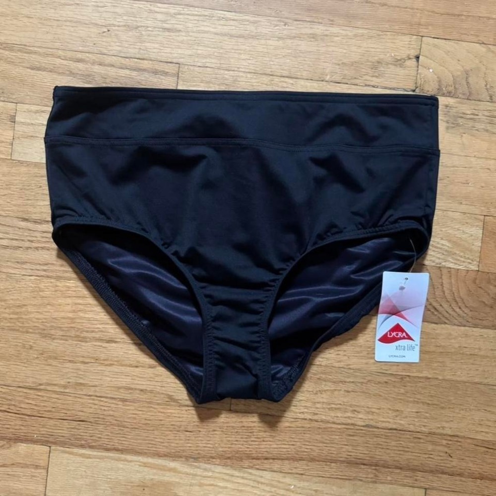 Lands End Black Swim Bottoms Women's Size 8 Petite NWT Beach Vacation Classic